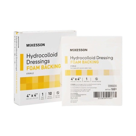 Mckesson Hydrocolloid Dressing with Foam Backing, 4 x 4 Inch, 100PK 1889
